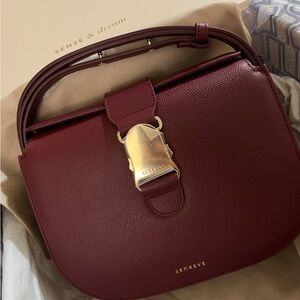 Senreve Cadence Crossbody Bag (Merlot, Gold)